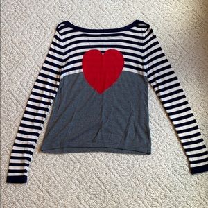 Striped heart sweater